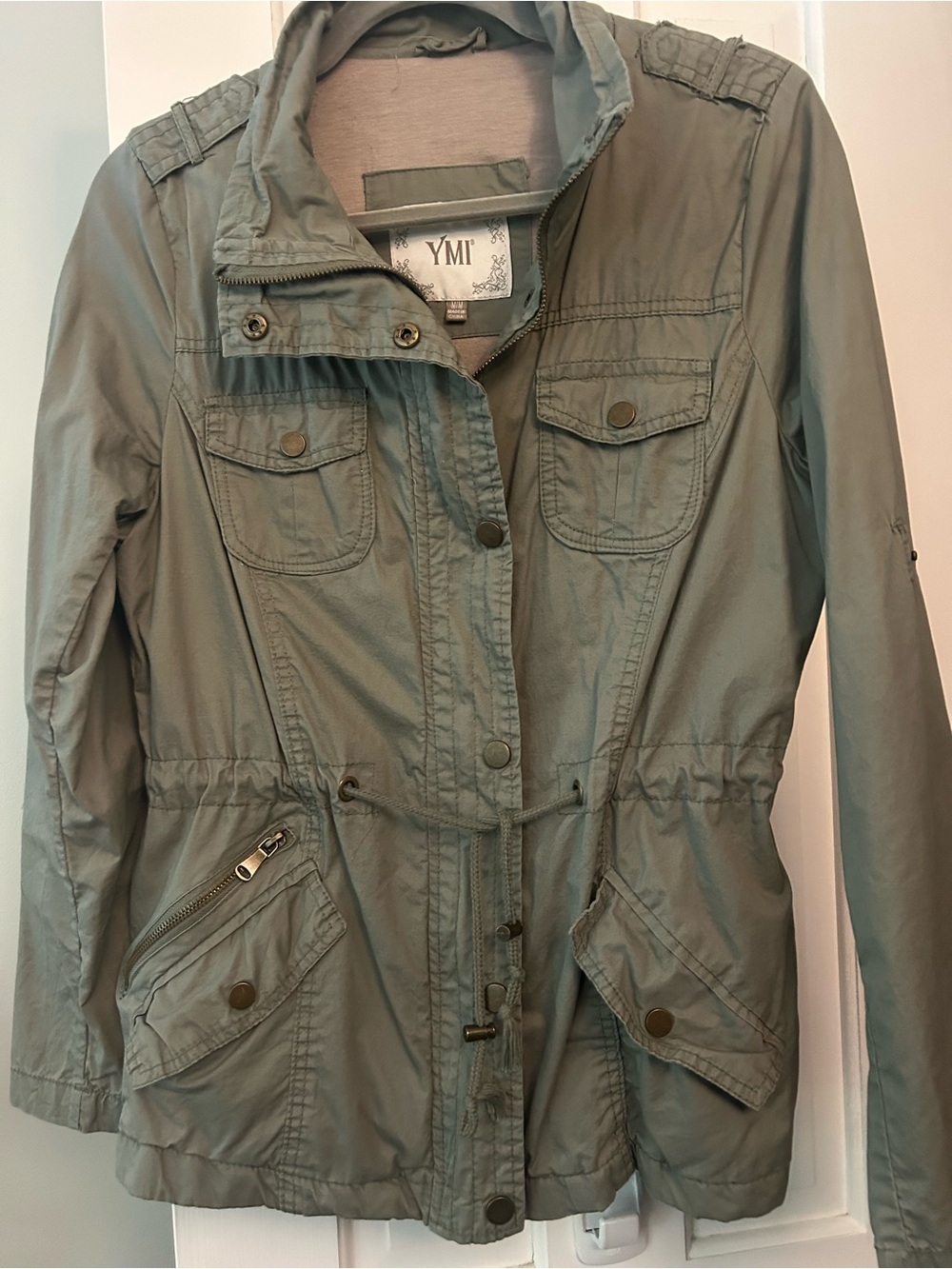 YMI Olive Green Utility Drawstring Jacket